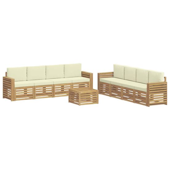 Ensemble de canapés d'extérieur 9 pc blanc et crème polyester
