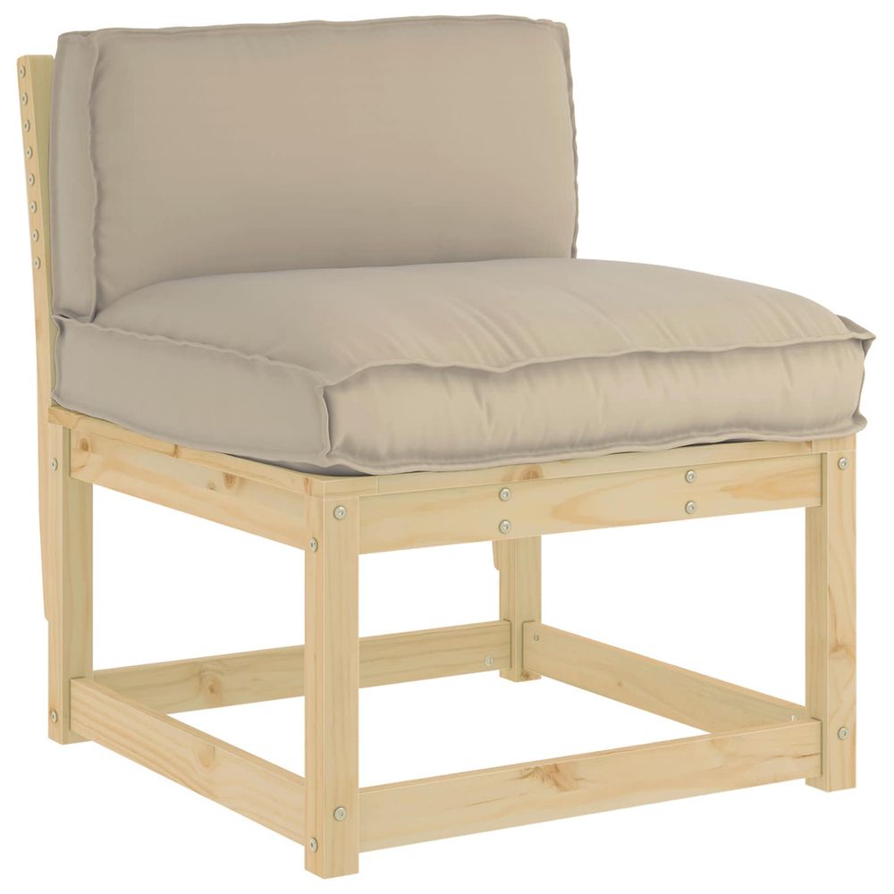 Coussin tissu oxford taupe 80 x 40 x 12 cm