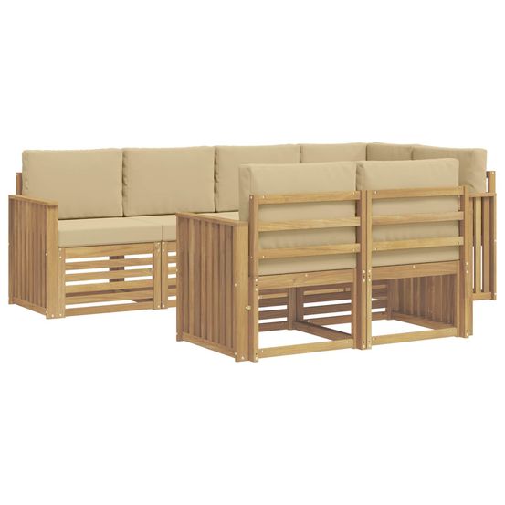 Ensemble de canapés d'extérieur 7 pc blanc et beige polyester