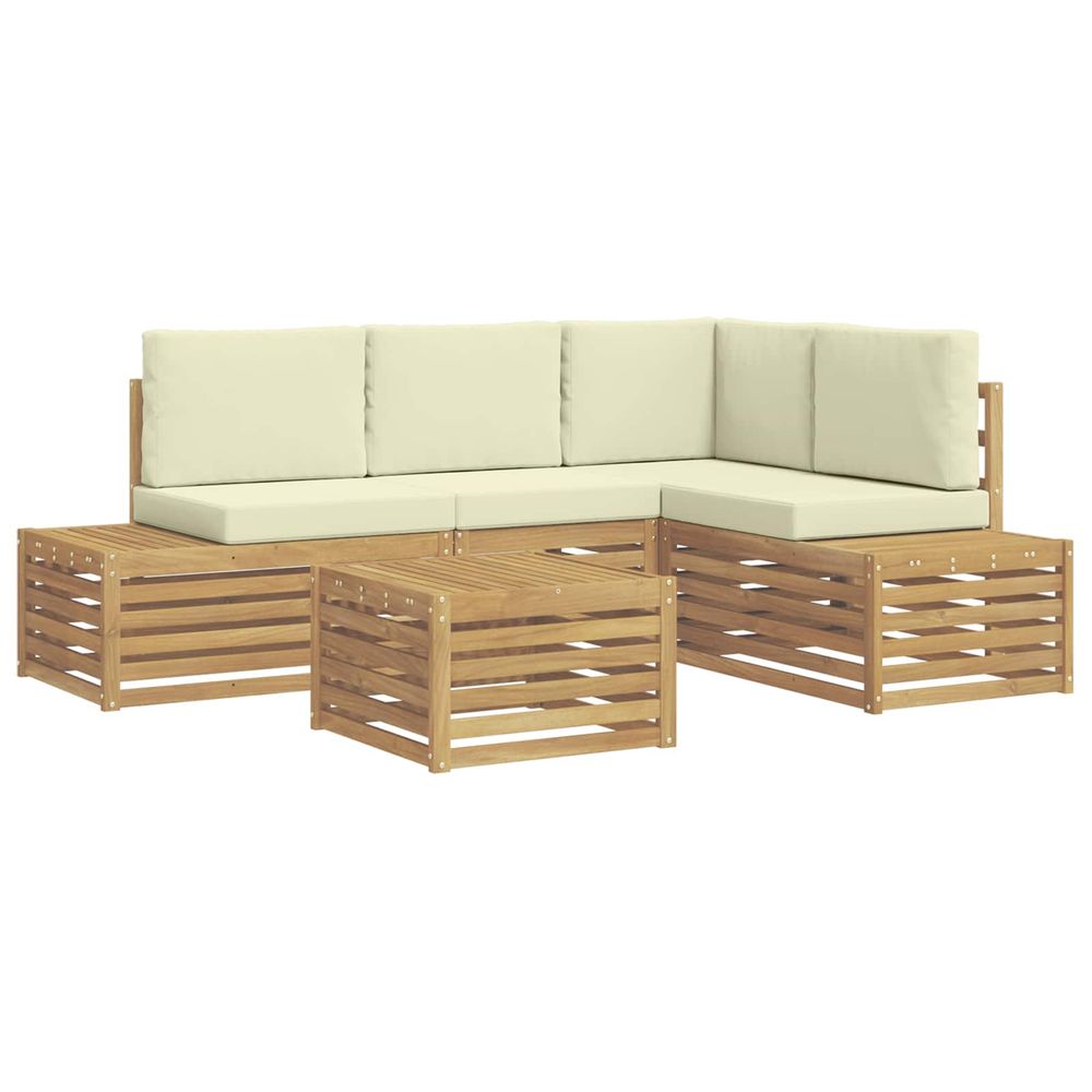 5 pc ensemble de canapés d'extérieur polyester blanc