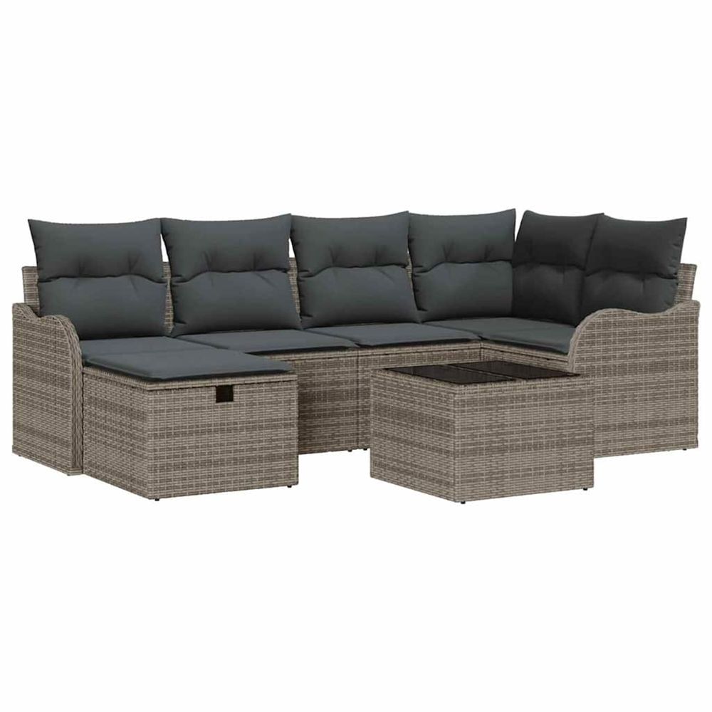 Ensemble de canapé de jardin 7 pc poly rotin