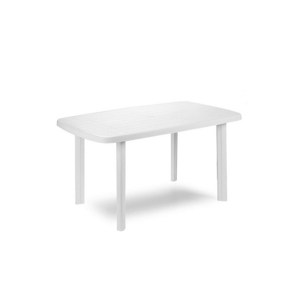 Table de jardin 137 x 85 x h72 cm résine blanc