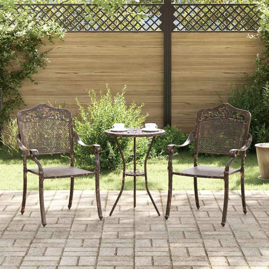 Chaise de jardin 2 pcs bronze 55 x 55 x 92,5cm aluminium