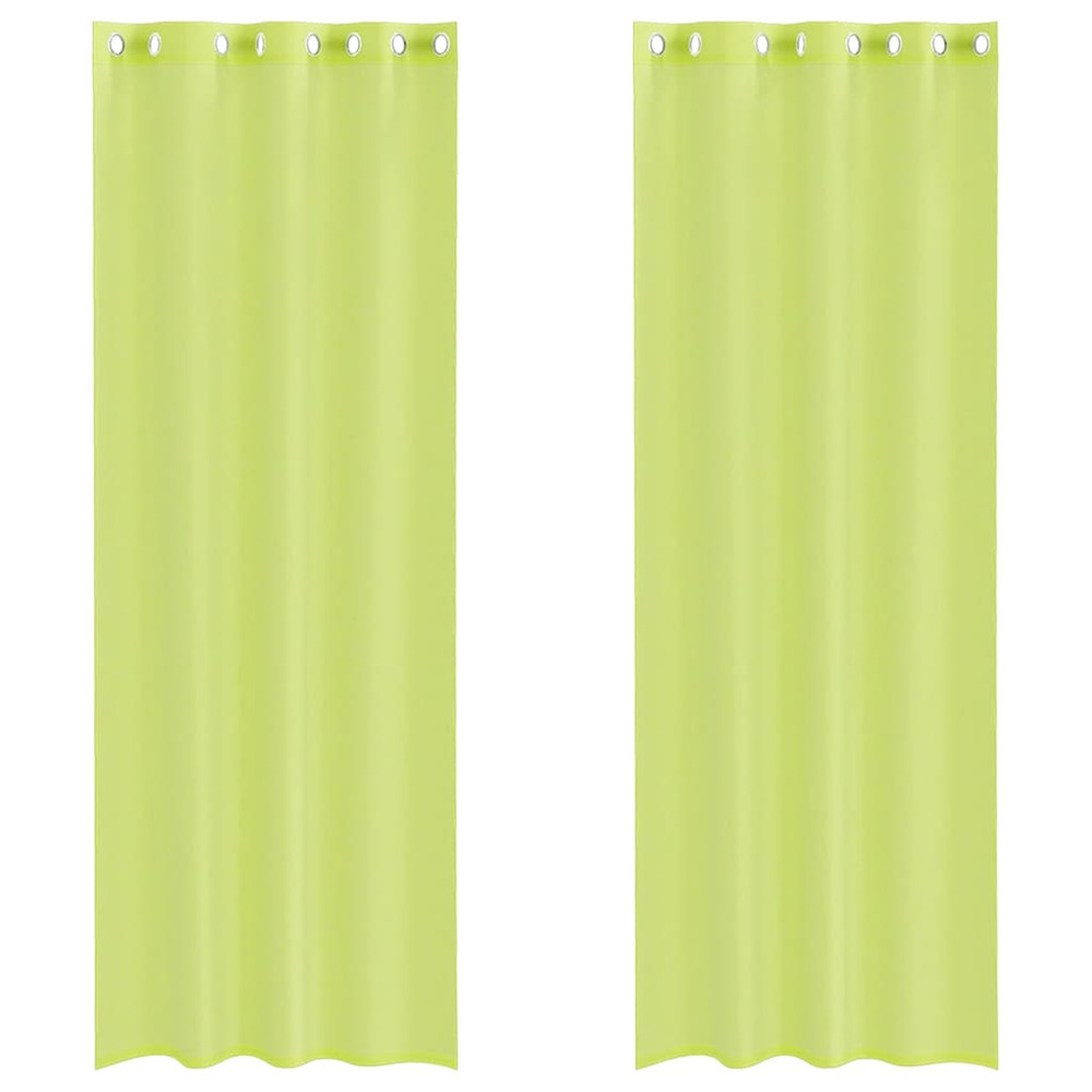 Rideaux en voile avec œillets 2 pcs vert pomme 140x300 cm