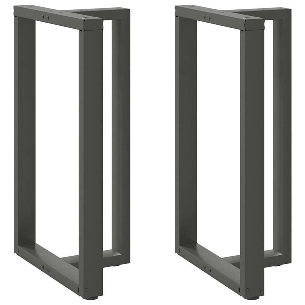 Pieds de table de bar en t, 2 pièces, anthracite, 60 x 35 x (100-101) cm, acier