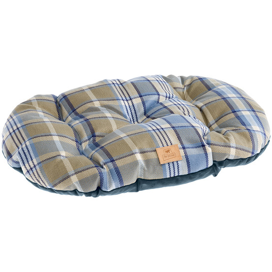 Coussin rembourré pour chiens et chats scott 55/4, double-face, écossais, velours doux, lavable, bleu