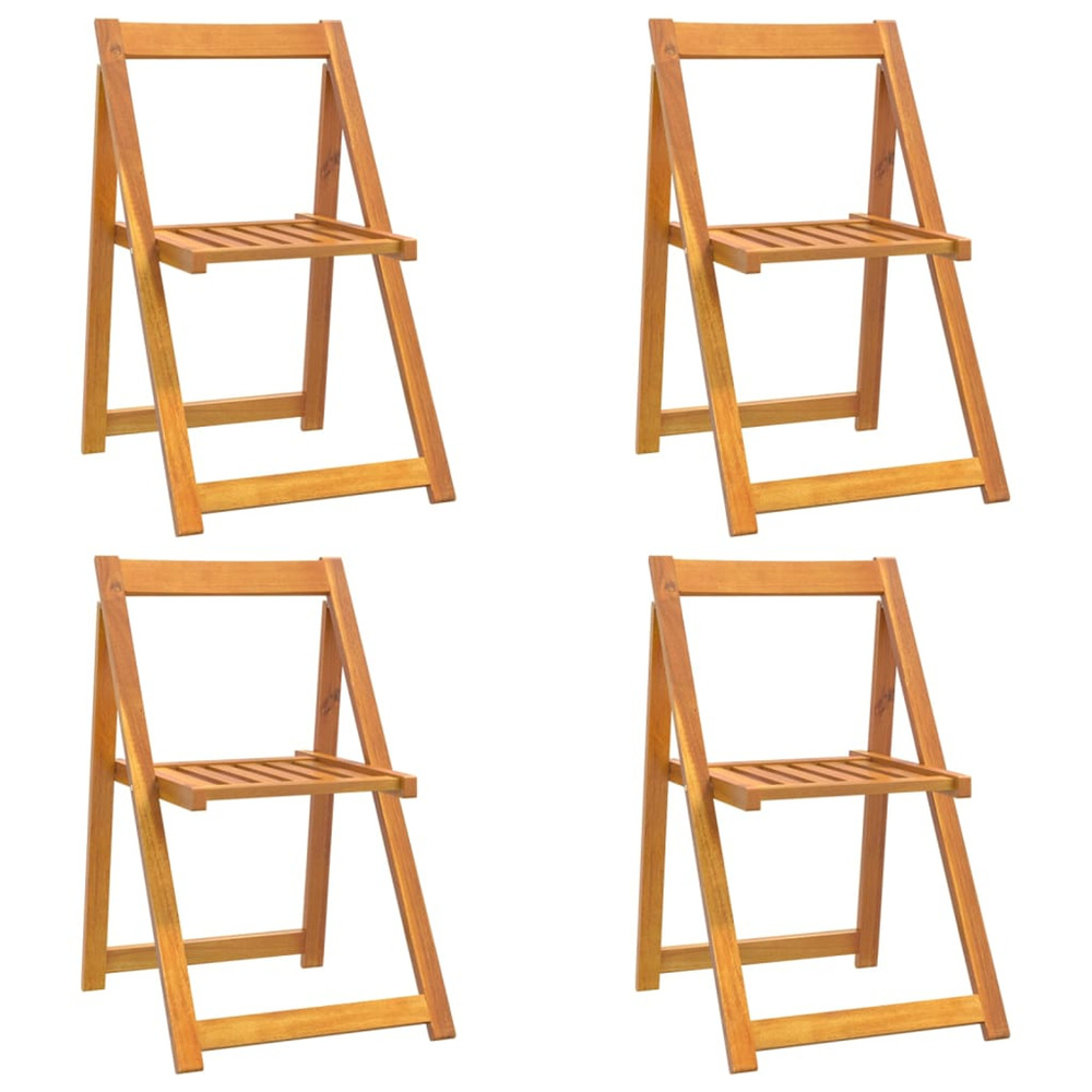 Chaises pliables de jardin lot de 4 bois d'acacia massif