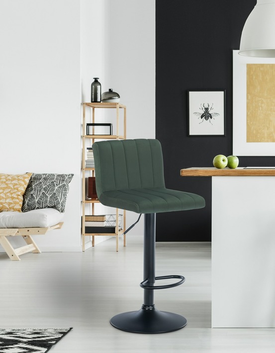 Tabouret de bar jamie velours