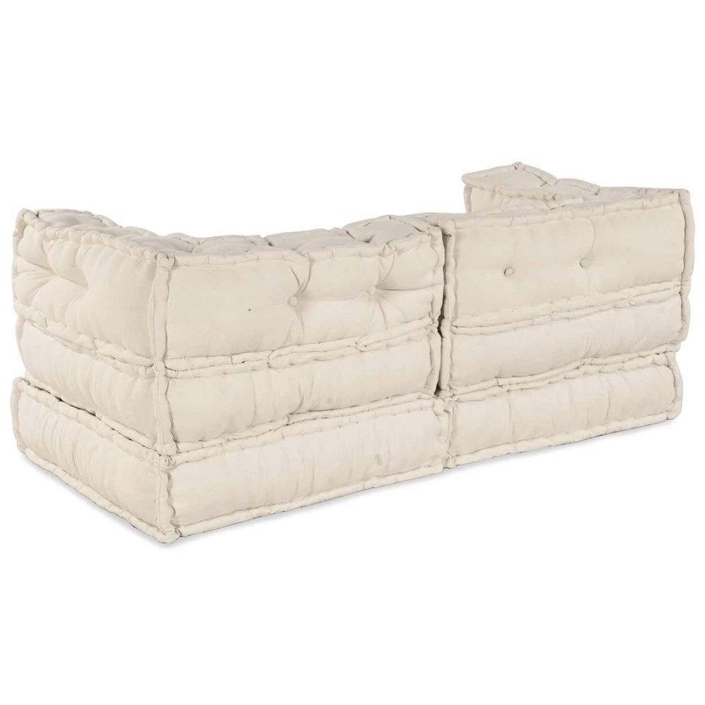 Unité de canapé modulaire 2 pc tissu crème 140 x 70 x 56 cm