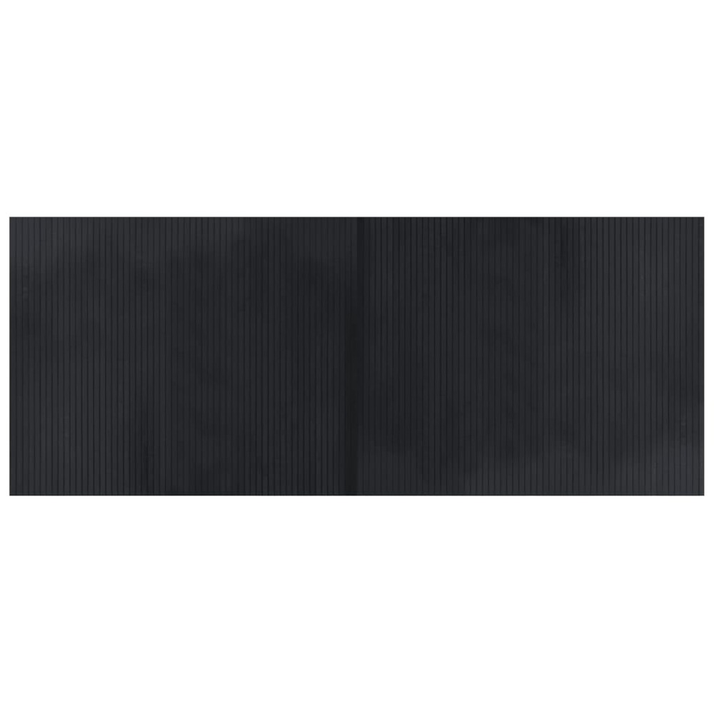 Tapis rectangulaire noir 80x200 cm bambou
