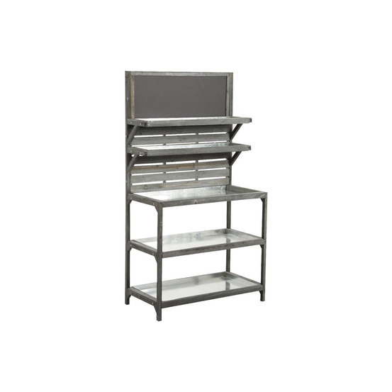 Table de jardinage en bois vieilli et zinc