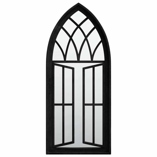 Miroir de jardin noir 70x30 cm fer pour utilisation extérieure