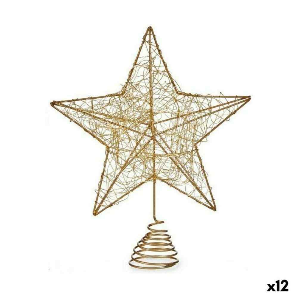 Étoile de noël doré acier plastique 20x5x24,5cm - lot de 12