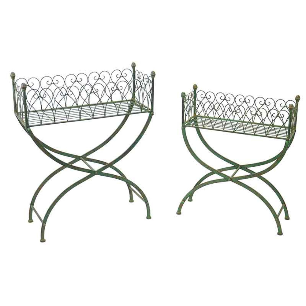 Ensemble de 2 jardinières rectangle 71x28x87cm