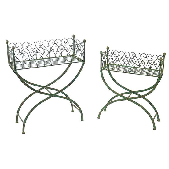 Ensemble de 2 jardinières rectangle 71x28x87cm