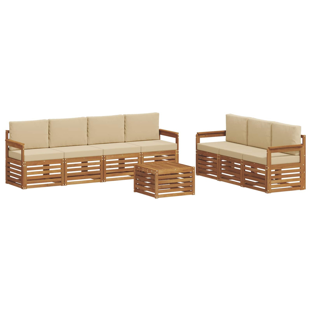 Ensembles de canapés avec coussin 8 pcs naturel et beige