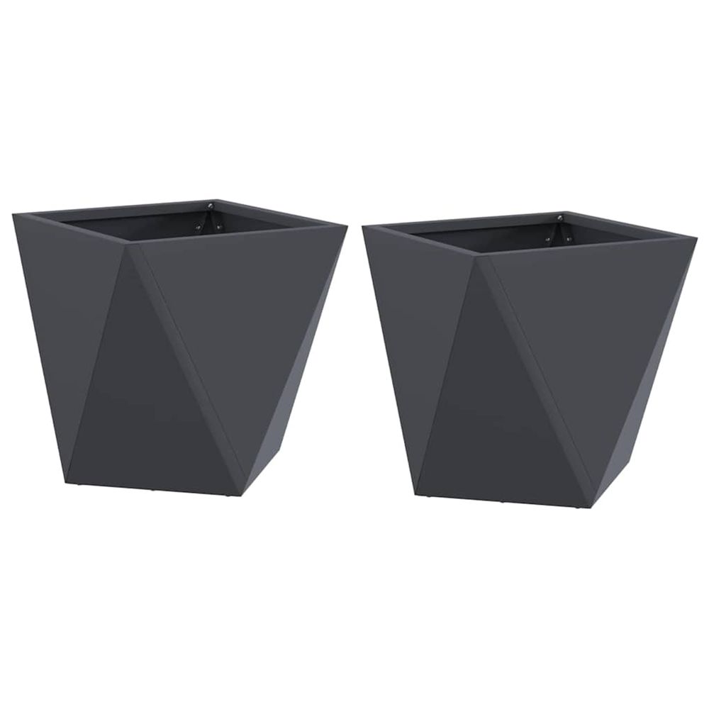 Jardinière d'extérieur 2 pc anthracite 30 x 30 x 30 cm acier