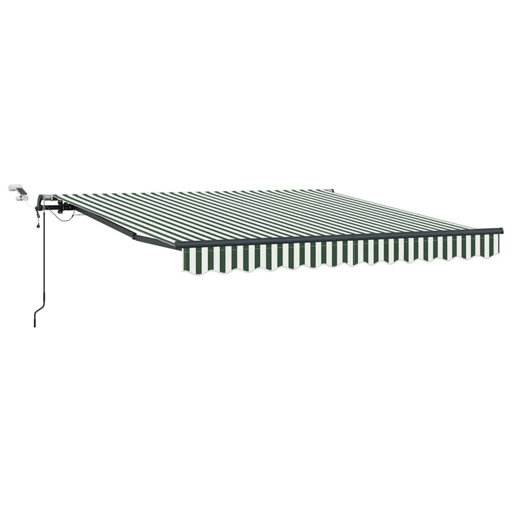 Tissu de auvent avec vert et blanc 350 x 250 cm polyester