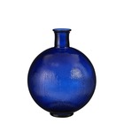 Mica decorations - vase bouteille en verre recyclé bleu foncé h42