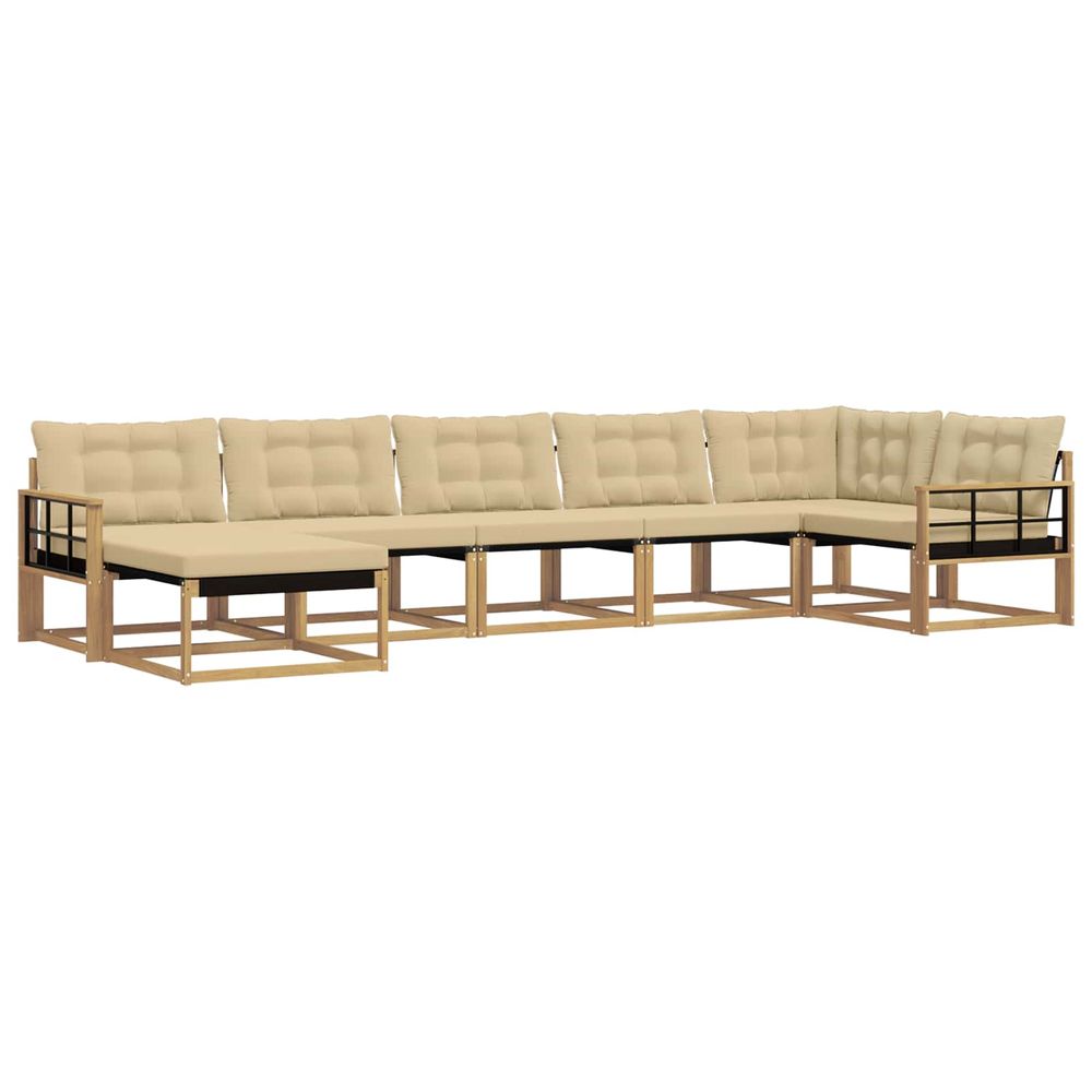 Ensemble de canapés d'extérieur 7 pc blanc et beige