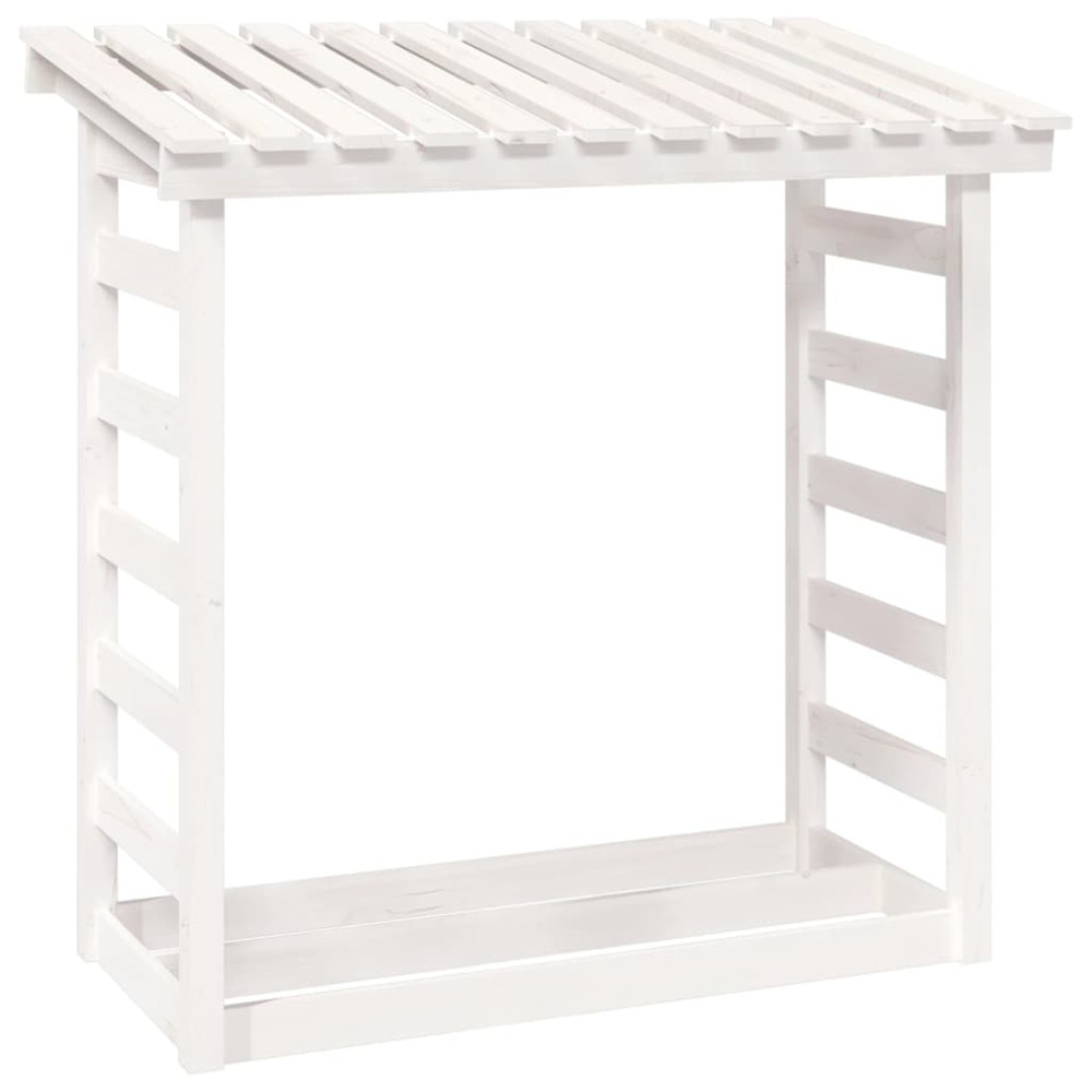 Support pour bois de chauffage blanc 108x64,5x110cm bois de pin