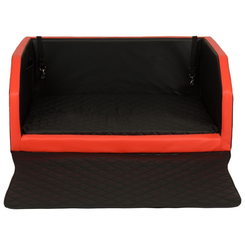 Velinda panier de voiture pour chien 100x90 cm — noir-rouge