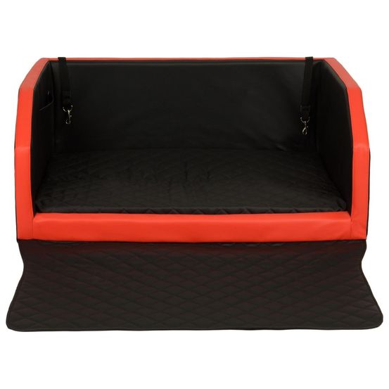 Velinda panier de voiture pour chien 100x90 cm — noir-rouge