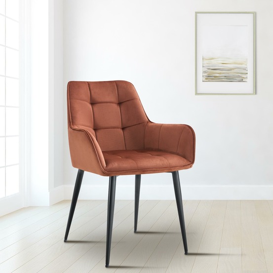 Chaise de salle à manger en velours ferndale