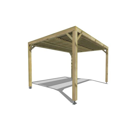 Pergola bois • 4m x 3m • indépendante • sens largeur • lames orientables bioclimatiques incluses • livraison comprise