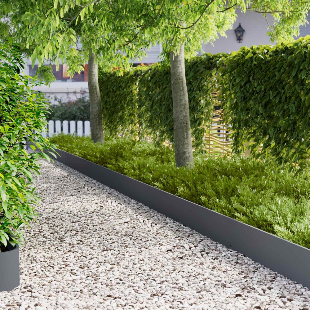 Bordure jardin acier chemins extérieurs maintien solide 10pcs 103x25cm anthracite
