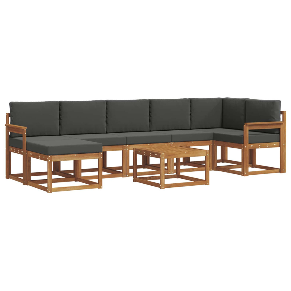 Ensemble de canapés d'extérieur 8 pcs naturel et anthracite