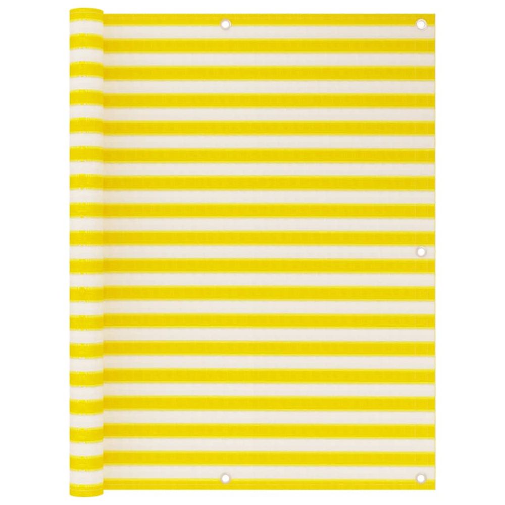 Écran de balcon jaune et blanc 120x600 cm pehd
