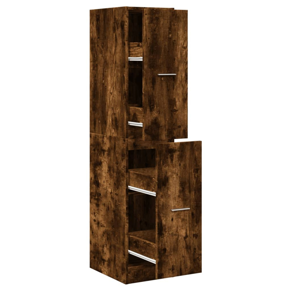 Armoire d'apothicaire chêne fumé 30x41x144,5 cm bois ingénierie