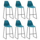 Chaises de bar 6 pcs turquoise plastique