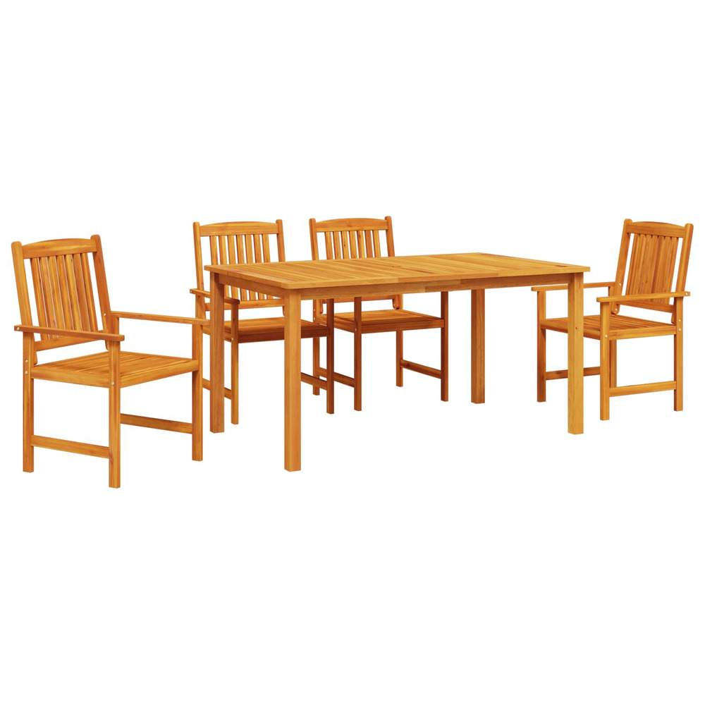 Ensemble de salle à manger pour jardin 5 pcs marron