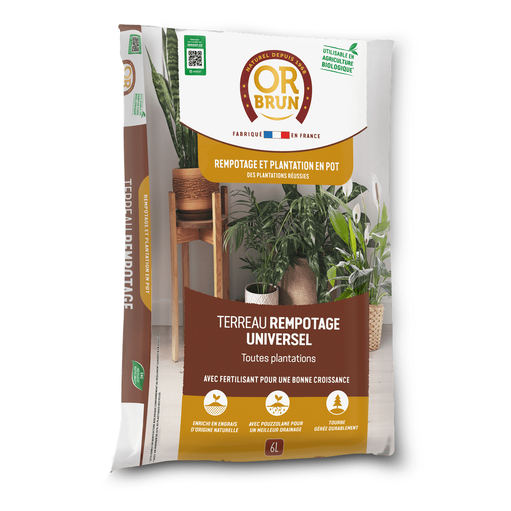 Or brun obrtrem6u -terreau rempotage universel- 6l -améliore la croissance
