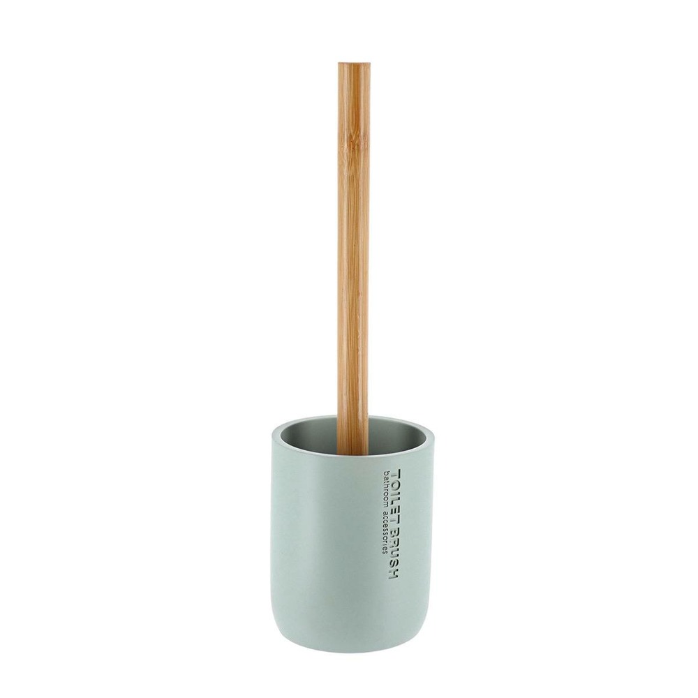 Brosse wc polyresine - vert eucalyptus/bambou