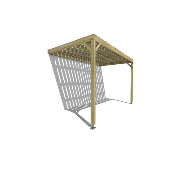Pergola bois • 4m x 2m • adossée • sens largeur • platelage bois • livraison comprise