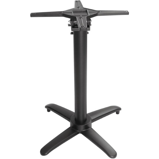 Pied de table carré 700 mm basculant en aluminium noir - bolero