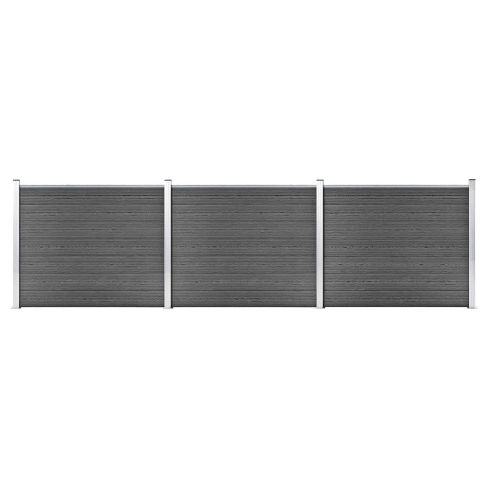 Ensemble de panneau de clôture wpc 526x146 cm noir