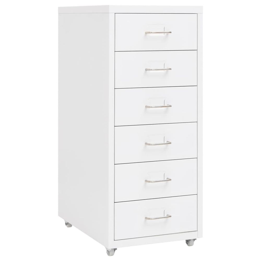 Classeur mobile blanc 28x41x69 cm métal