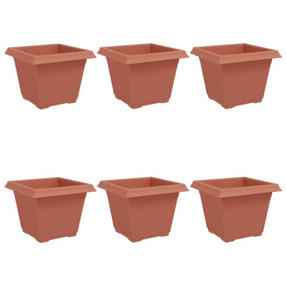 Pot de fleurs carré 6 pc rouge brique 28,5 x 28,5 x 22 cm