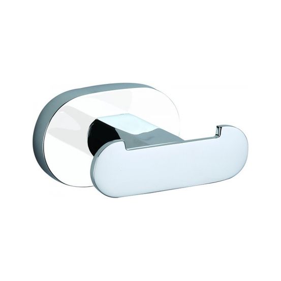 Patère double yukon en laiton blanc chromé 6 cm