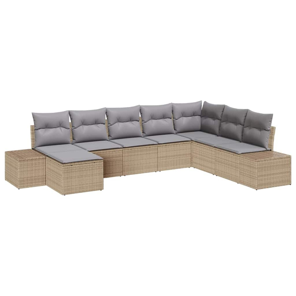 Ensemble de canapé de jardin 8 pcs beige et gris clair