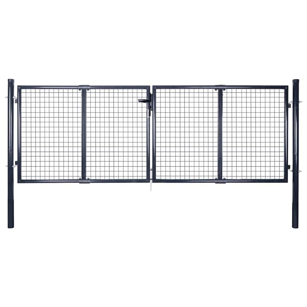 PORTAIL EN MAILLE ACIER GALVAN-(864182)