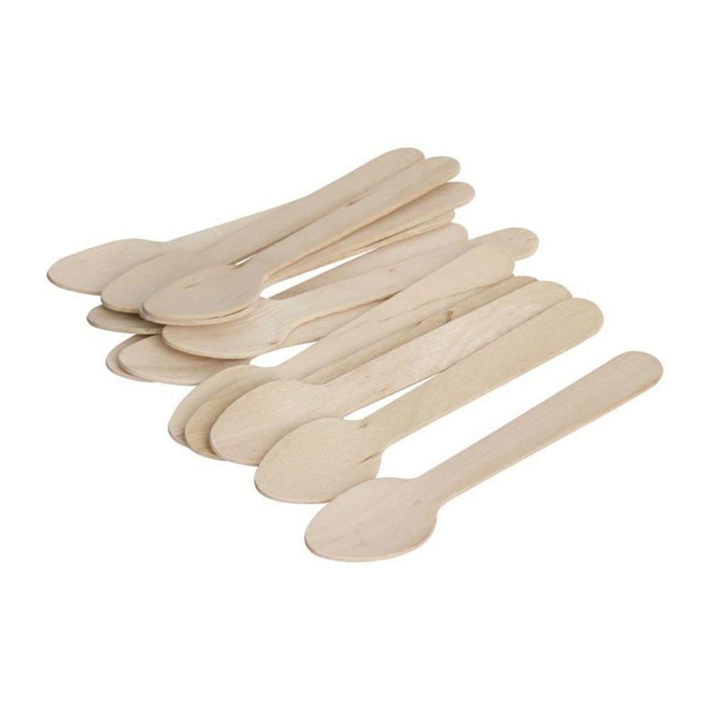 Cuillère en bois 110 mm lot de 100 - fiesta green