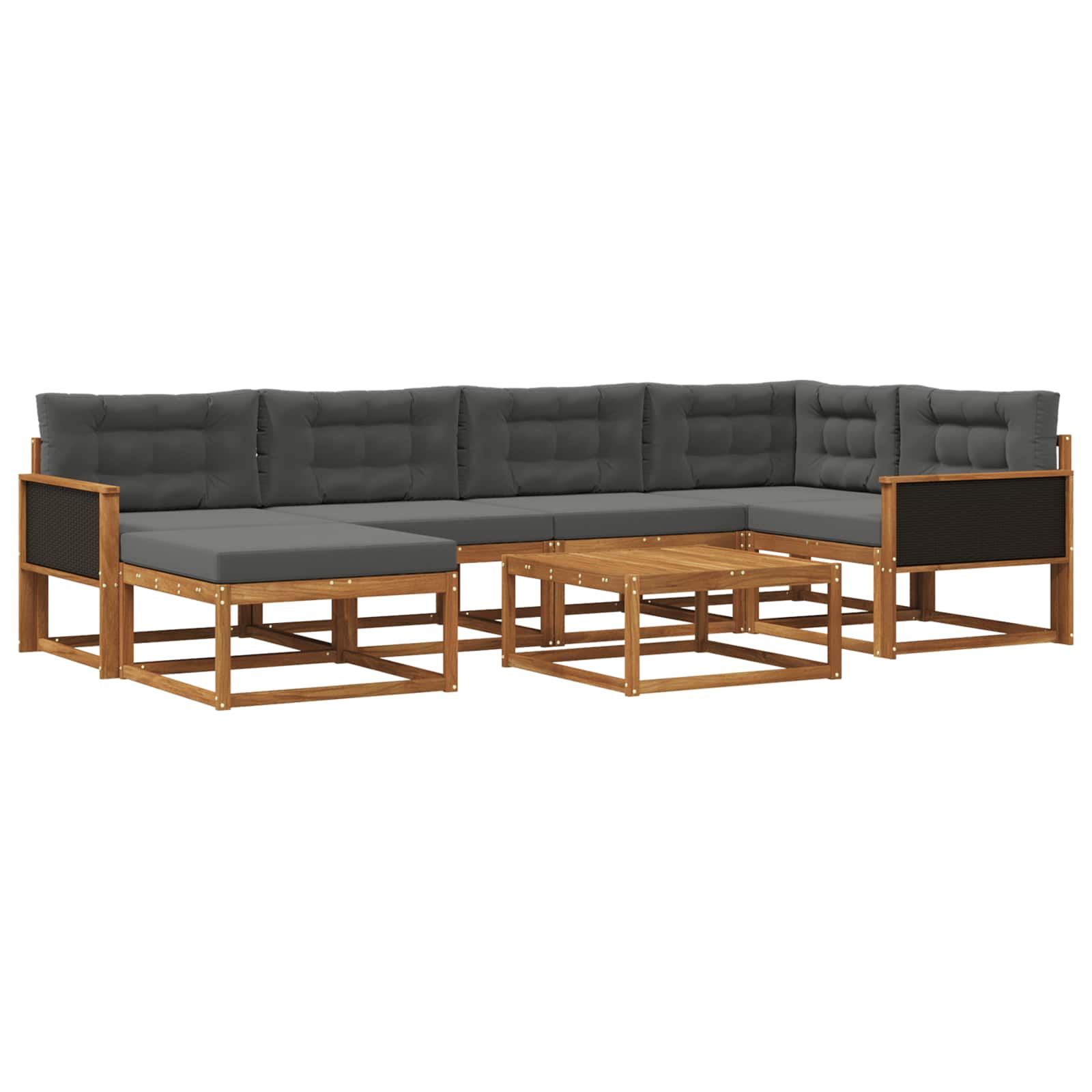 Ensemble de canapés d'extérieur 7 pcs naturel et anthracite