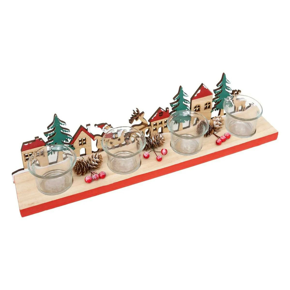 Centre de table de noël 4 photophores 