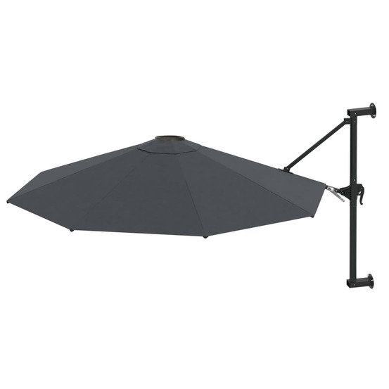 Parasol mural avec mât métallique 300 cm anthracite