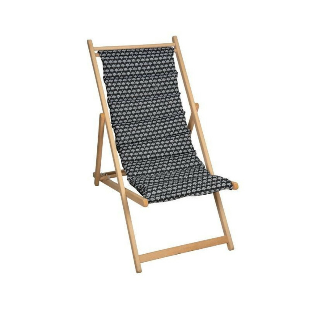 Jardin prive chilienne matelassee helsinki - toile amovible - noir et blanc